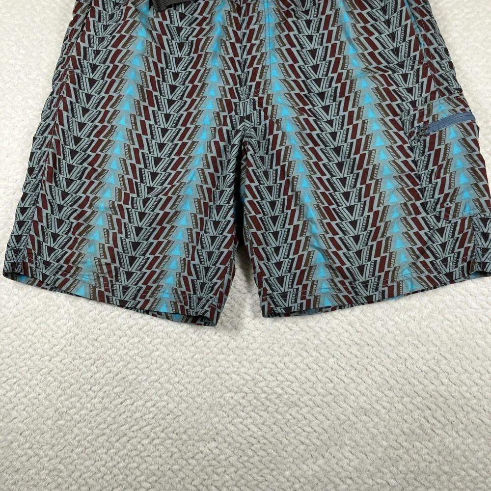 Columbia Mens Swim‎ Trunks Omni Shade Sun Protection Med Geometric Fishing Mesh